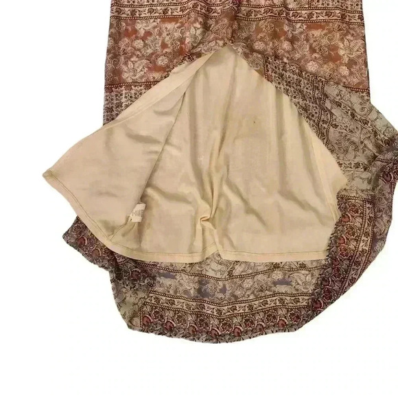 Lily Rose Long Mazi Dress Flare Sleeve Size M Neutral Colors Sheer With Lining - Picture 8 of 16